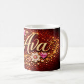 Persoonlijke Ava mok goud roze hart romantisch cad (Voorkant rechts)