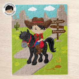 Persoonlijke Aziatische Cowboy Jigzaag Puzzle Legpuzzel