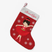 Persoonlijke Aziatische kerstballerina Kleine Kerstsok (Voorkant (Hangend))