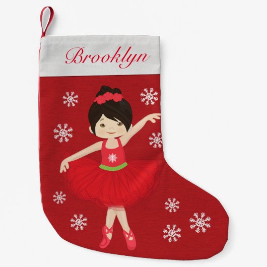 Persoonlijke Aziatische kerstballerina Kleine Kerstsok (Voorkant)