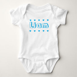 Persoonlijke Azure Blauwe Hart Jongensnaam Romper