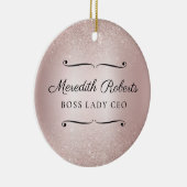 Persoonlijke baas CEO Blush Metallic Keepslag Keramisch Ornament (Rechts)