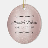 Persoonlijke baas CEO Blush Metallic Keepslag Keramisch Ornament (Links)