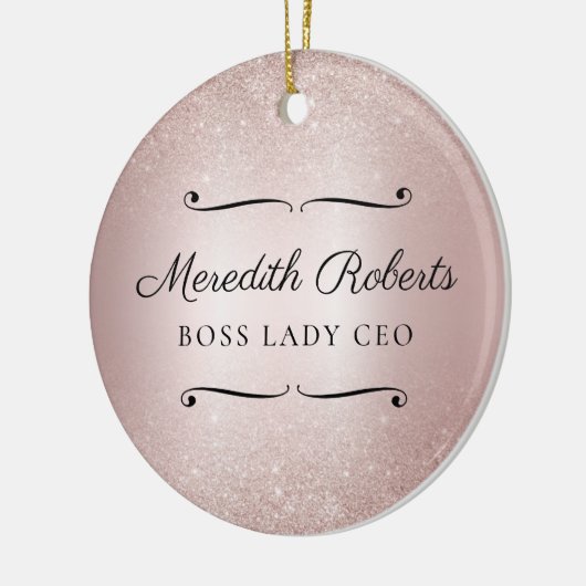 Persoonlijke baas CEO Blush Metallic Keepslag Keramisch Ornament (Links)