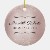 Persoonlijke baas CEO Blush Metallic Keepslag Keramisch Ornament (Achterkant)