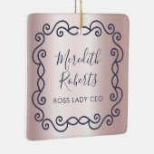 Persoonlijke baas CEO Blush Metallic Keepslag Keramisch Ornament (Rechts)