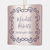 Persoonlijke baas CEO Blush Metallic Keepslag Keramisch Ornament (Links)