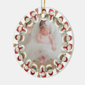 Persoonlijke baby 1e geboorteaankondiging keramisch ornament (Links)