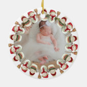 Persoonlijke baby 1e geboorteaankondiging keramisch ornament (Achterkant)