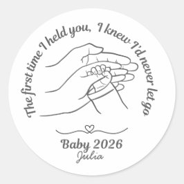 Persoonlijke Baby 2026 Roze Aangepaste Naam Klassi Ronde Sticker