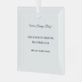 Persoonlijke baby-aankondiging glazen ornament (Voorkant links)