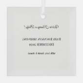 Persoonlijke baby-aankondiging glazen ornament (Achterkant)