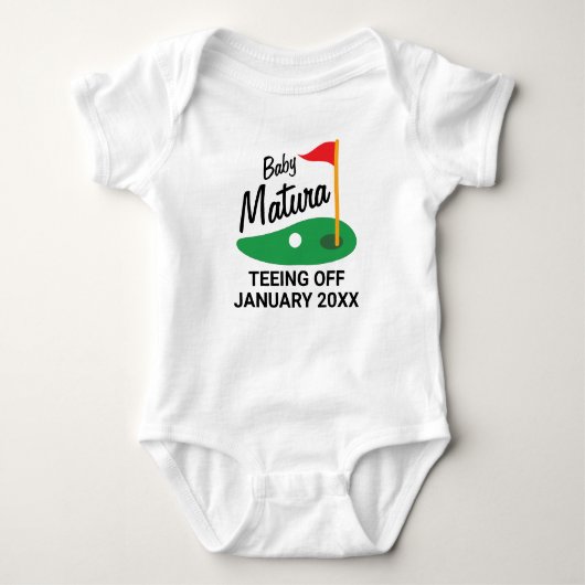 Persoonlijke baby-aankondiging golf thema romper (Voorkant)