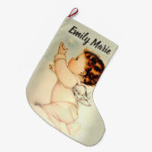 Persoonlijke Baby Angel op cloud Grote Kerstsok (Voorkant (Hangend))