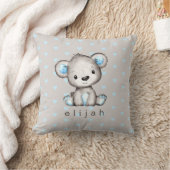 Persoonlijke baby-baby's Teddy Bear Blue Hearts Kussen (Deken)