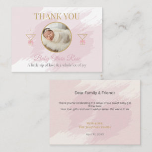 Persoonlijke baby bedankkaartjes met foto notitiekaartje