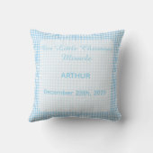 Persoonlijke Baby Blauwe Gingham Mijn Eerste Kerst Kussen (Achterkant)