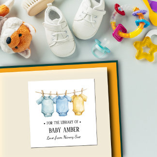 Persoonlijke Baby Boekplaat Sticker met Babyvest I