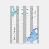 Persoonlijke Baby Dinosaur Milestone Foto Fleece Deken (Voorkant)