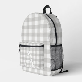 Persoonlijke Baby Dove Grijs Gingham Baby Reistas Bedrukte Rugzak