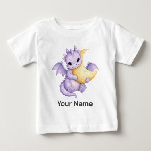 Persoonlijke Baby Draak Knuffelt Maan (Voorkant)