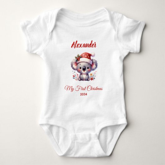 Persoonlijke Baby eerste kerst knuffel Koala Beer Romper (Voorkant)