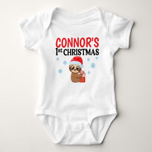 Persoonlijke Baby eerste kerstkaartjes Baby  Romper (Voorkant)