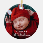 Persoonlijke Baby Eerste Kerstmis Keramisch Ornament (Voorkant)