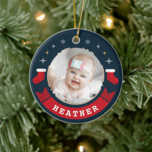 Persoonlijke Baby Eerste Kerstmis Keramisch Ornament