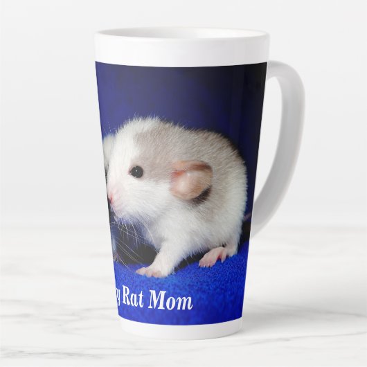 Persoonlijke Baby Fancy Pet Rat Pups Latte Mok (Rechterhoek)