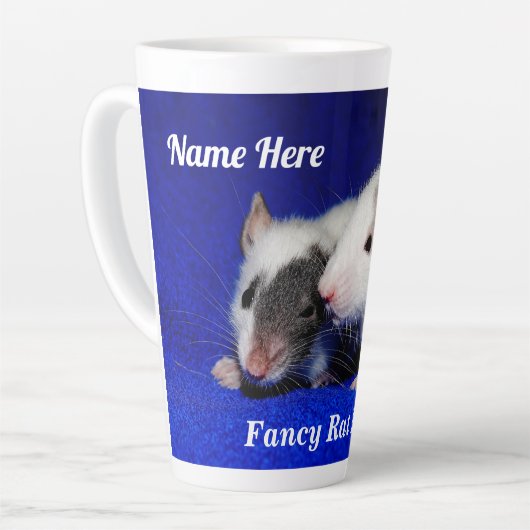 Persoonlijke Baby Fancy Pet Rat Pups Latte Mok (Linkerhoek)