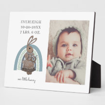 Persoonlijke Baby foto Bunny Rainbow Birth Stats