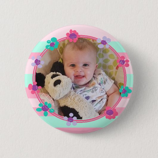 Persoonlijke Baby-foto-Button Ronde Button 5,7 Cm (Voorkant)