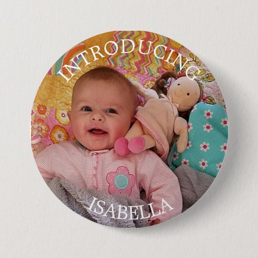 Persoonlijke Baby-foto-Button Ronde Button 7,6 Cm (Voorkant)