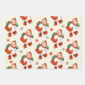 Persoonlijke Baby Foto Chubby Santa Inpakpapier Vel (Voorkant 2)