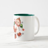 Persoonlijke Baby Foto Chubby Santa Tweekleurige Koffiemok (Voorkant rechts)