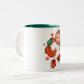 Persoonlijke Baby Foto Chubby Santa Tweekleurige Koffiemok (Voorkant links)