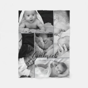Persoonlijke baby foto deken collage