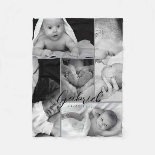 Persoonlijke baby foto deken collage (Voorkant)