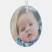 Persoonlijke Baby foto Glas Ornament (Voorkant Rechts)