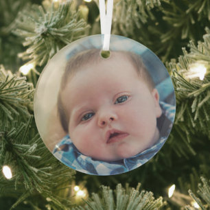 Persoonlijke Baby foto Glas Ornament