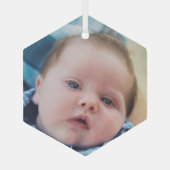 Persoonlijke Baby foto Glas Ornament (Achterkant)