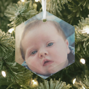 Persoonlijke Baby foto Glas Ornament