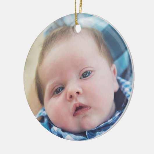 Persoonlijke Baby foto Keramisch Ornament (Links)