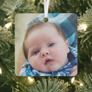 Persoonlijke Baby foto Metalen Ornament