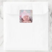 Persoonlijke Baby foto Vierkante Sticker (Tas)