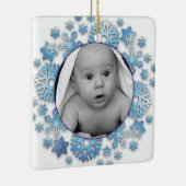 Persoonlijke Baby foto's en kerstfeestdagen Keramisch Ornament (Rechts)
