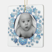 Persoonlijke Baby foto's en kerstfeestdagen Keramisch Ornament (Links)