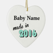 Persoonlijke baby gemaakt in 2016 groen keramisch ornament (Rechts)