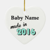 Persoonlijke baby gemaakt in 2016 groen keramisch ornament (Achterkant)